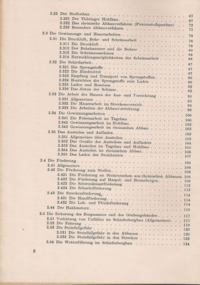 Fachkunde fÃ¼r den Schieferbergbau Inhaltsverzeichnis 2
Quelle: Fachbuchverlag Leipzig 1955
