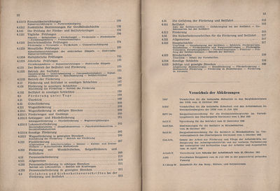 Handbuch der Grubensicherheit Teil 1 Inhaltsverzeichnis 4
Quelle: Verlag Technik Berlin 1952
