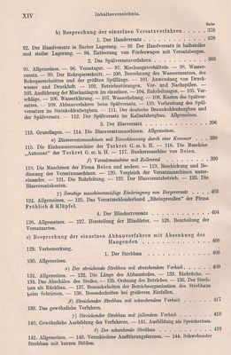 Bergbaukunde von C.H. Fritzsche Erster Band Inhaltsverzeichnis 10
Quelle: Springer Verlag OHG in Berlin von 1942
