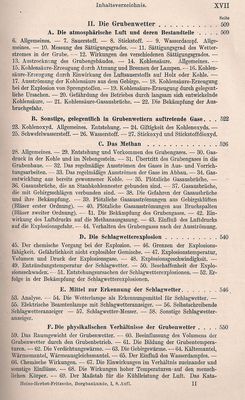 Bergbaukunde von C.H. Fritzsche Erster Band Inhaltsverzeichnis 13
Quelle: Springer Verlag OHG in Berlin von 1942
