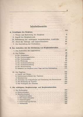 EinfÃ¼hrung in den Bergbau Inhaltsverzeichnis 1
Quelle: Verlag GlÃ¼ckauf GmbH, Essen
