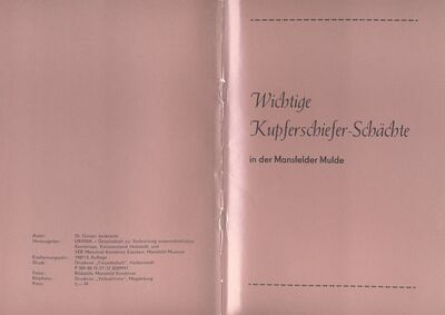 Wichtige Kupferschiefer SchÃ¤chte in der Mansfelder Mulde
Schlüsselwörter: Wichtige Kupferschiefer SchÃ¤chte in der Mansfelder Mulde