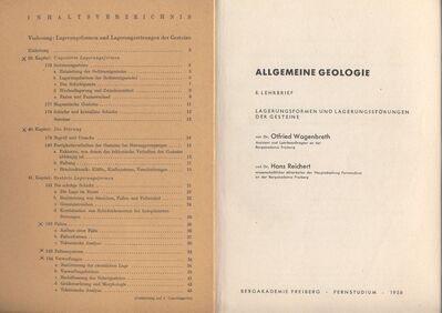 Allgemeine Geologie 8 Lehrbrief
Schlüsselwörter: Allgemeine Geologie 8 Lehrbrief