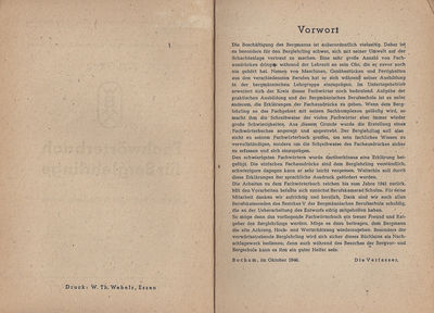 FachwÃ¶rterbuch fÃ¼r Berglehrlinge Vorwort
Herausgegeben von der WestfÃ¤lischen Berggewerkschaftskasse Bochum 1946 GlÃ¼ckauf Verlag G.m.b.H. Essen/Kettwig
