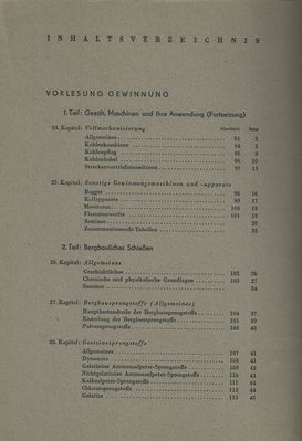 Bergbaukunde 4. Lehrbrief Gewinnung II Inhalt
Quelle: Herausgegeben im Auftrag des Ministeriums fÃ¼r HÃ¼ttenwesen und Erzbergbau der Deutschen Demokratischen Republik von der Bergakademie Freiberg
