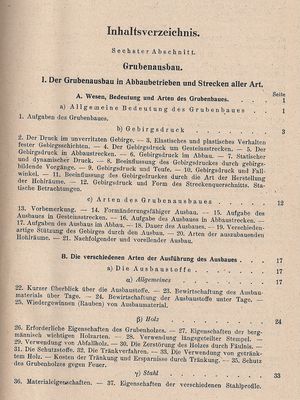 Bergbaukunde Heise Herbst Fritzsche Zweiter Band Inhaltsverzeichnis 1
Quelle: Springer Verlag OHG. in Berlin / GÃ¶ttingen / Heidelberg von 1950
