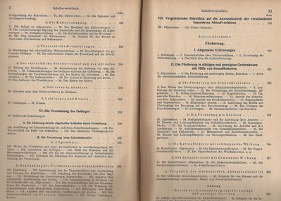 Bergbaukunde Heise Herbst Fritzsche Zweiter Band Inhaltsverzeichnis 3
Quelle: Springer Verlag OHG. in Berlin / GÃ¶ttingen / Heidelberg von 1950
