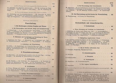 Bergbaukunde Heise Herbst Fritzsche Zweiter Band Inhaltsverzeichnis 6
Quelle: Springer Verlag OHG. in Berlin / GÃ¶ttingen / Heidelberg von 1950

