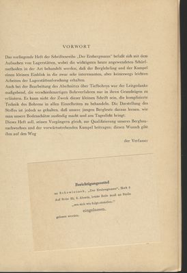 Der Erzbergmann Heft 5 SchÃ¼rfen und Tiefbohren Vorwort
