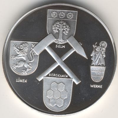 Bergwerk Haus Aden Inbetriebnahme Schacht Romberg 1988 Medaille
