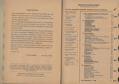 Der prakitsche Bergmann Inhaltsverzeichnis
Quelle: Lehrmitteldienst G-m.b.H. Hagen
